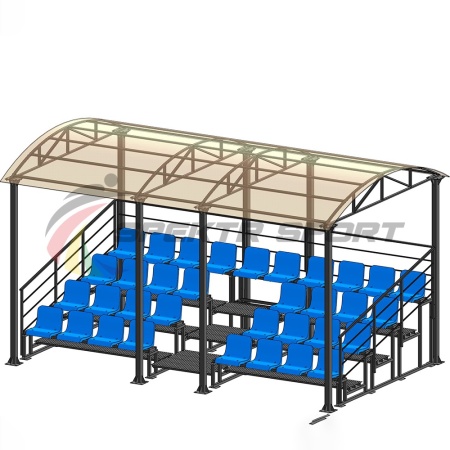 Купить Трибуна для зрителей 4 ряда на 34 места с навесом и перилами в Хвалынске 